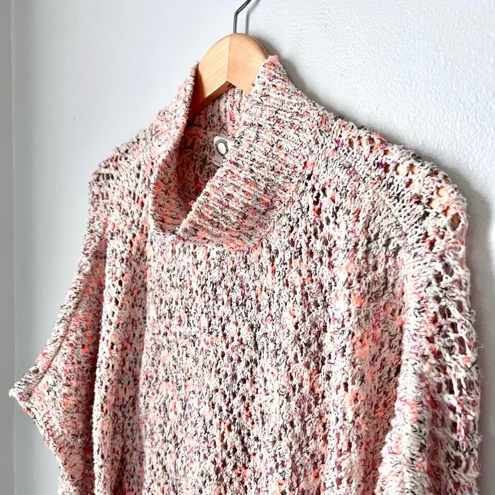 Anthropologie Oversized Anemi+ Kin Knit Cozy Spring Colorful Sweater Poncho OS